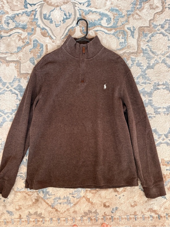 Polo Ralph Lauren Other - Polo by Ralph Lauren Dark Brown Half-Zip Mock Neck Sweater